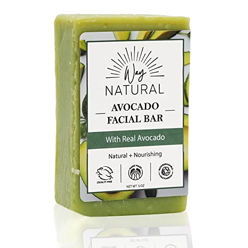 Way Natural Avocado Facial Bar - Nourishing Goat Milk Soap, Moisturizing for Face/Body - 3oz