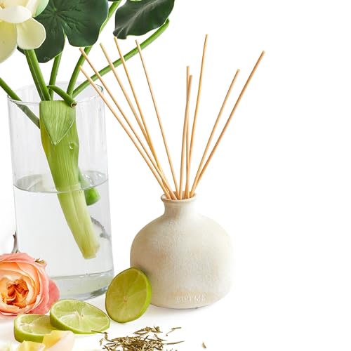 BLUEME Aromatherapy Diffuser - White Lotus & Tea, Premium Ceramic, Natural Reeds - 5.92oz