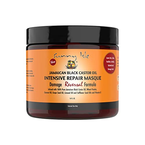 Sunny Isle Hair Mask - Deep Hydration & Repair, Natural Oils for Healthy Hair - 16 Fl Oz