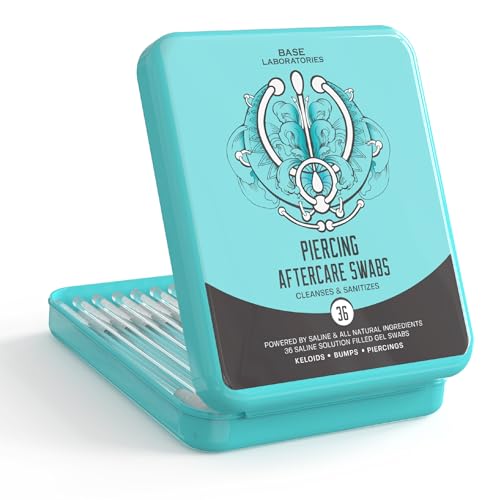 Base Labs Piercing & Tattoo Supplies - Keloid Bump Treatment, Natural Healing Gel Swabs - 36 Count