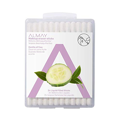 Almay Makeup Remover Sticks - Gentle & Oil-Free with Aloe, Dermatologist Tested - 24 Count