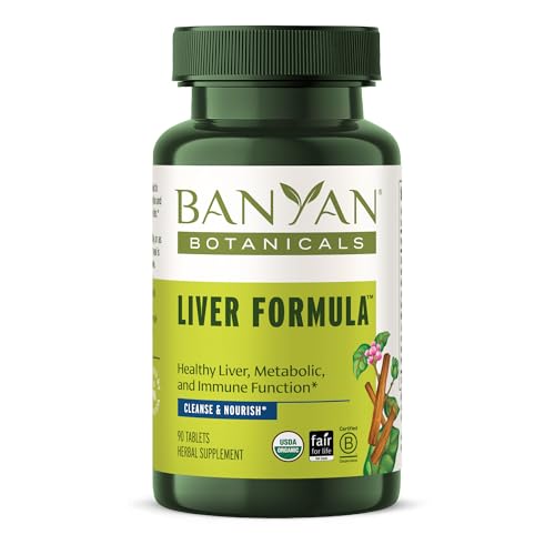 Banyan Botanicals Liver Formula - USDA Organic, Detoxifying Ayurvedic Herbs - 90 Tablets