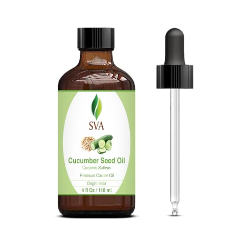 SVA Cucumber Seed Oil - Nourishing Carrier Oil for Hair, Skin & Scalp - 4 Fl Oz with Dropper