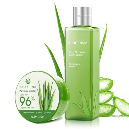 Aloderma Skin Care Set - Hydrating Aloe Vera Gel & Toner for Radiant Skin - 200g