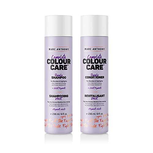 Marc Anthony Purple Shampoo & Conditioner Set - Neutralizes Brass, Hydrates Blonde & Silver Hair