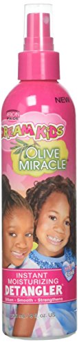 African Pride Hair Detangler - Restores Moisture, Controls Frizz, Extra Virgin Olive Oil - 8 Oz