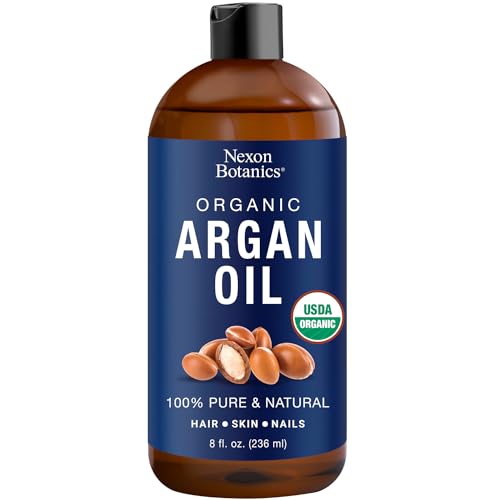 Nexon Botanics Organic Argan Oil - Nourishes Hair & Skin, USDA Certified - 8 fl oz