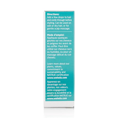 Weleda Rosemary Hair Oil - Nourishing Moisture Restorer, Softens Split Ends - 1.7 Fl Oz