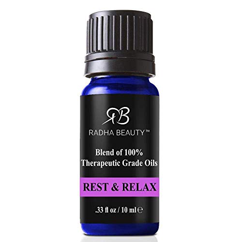 Radha Beauty Essential Oil Blend - Calm Mind & Body, 100% Natural - 10ml Lavender & Herbs