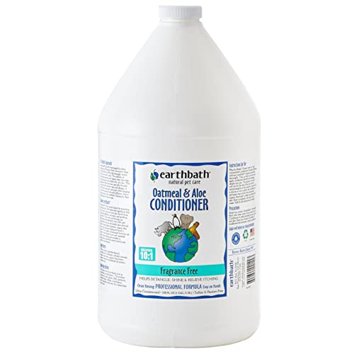 Earthbath Oatmeal & Aloe Conditioner - Soothes Itchy Skin, Fragrance-Free - 128 Oz (1 Gal)