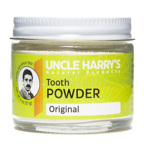 Uncle Harry's Tooth Powder - Remineralizing Enamel Support & Whitening for Sensitive Teeth - 2oz