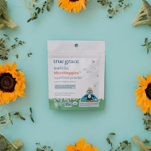 True Grace MicroVeggies Superfood Powder - Boosts Immune Health, Vegan, Regenerative Organic - 0.4oz