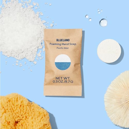 BLUELAND Foaming Hand Soap Tablets - Plant-Based, Hypoallergenic, 10-Pack, Pacific Mist Scent