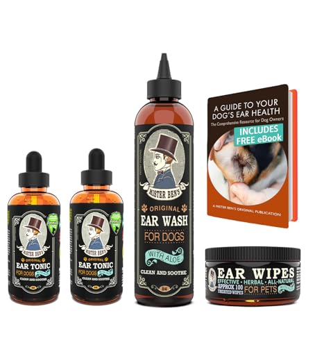 Mister Ben's Dog Ear Cleaner Kit - Fast Relief from Infections, Vet-Approved, Includes 100 Wipes