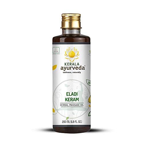 Kerala Ayurveda Eladi Keram Massage Oil - Moisturizes, Detoxifies Skin, Nourishes Scalp - 6.76 Fl Oz