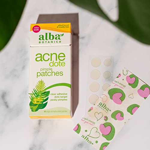 Alba Botanica Acnedote Pimple Patches - Plant-Based Fluid Draw, 100% Vegetarian - 40 Count