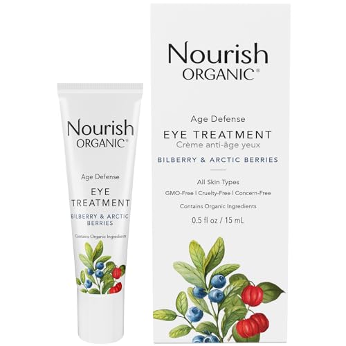 Nourish Organic Eye Cream - Age Defense with Vitamin C, Bilberry & Arctic Berries - 0.5 Fl Oz