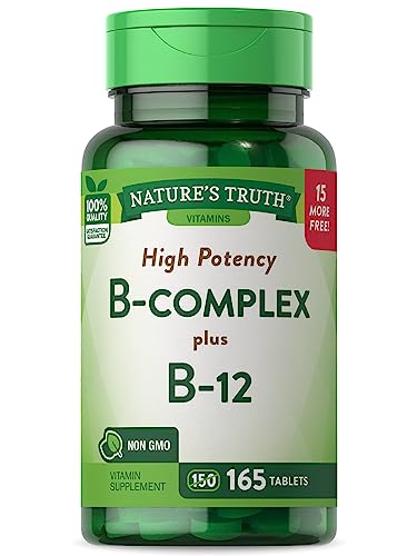 Nature's Truth Vitamin B Complex - High Potency, Non-GMO, Vegetarian - 165 Tablets