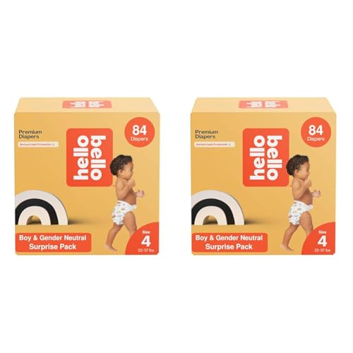 Hello Bello Premium Diapers - Hypoallergenic, Soft Feel, Assorted Patterns - Size 4, 84 Count