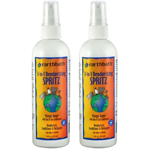 earthbath Mango Tango 3-in-1 Dog Shampoo - Deodorizes, Conditions, Non-Toxic - 8 Oz (2 Pack)