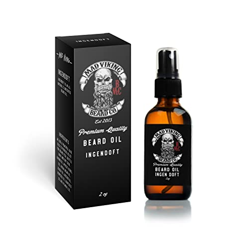Mad Viking Beard Co. Beard Oil - Natural Softener & Conditioner, Itch Relief - 2oz Unscented
