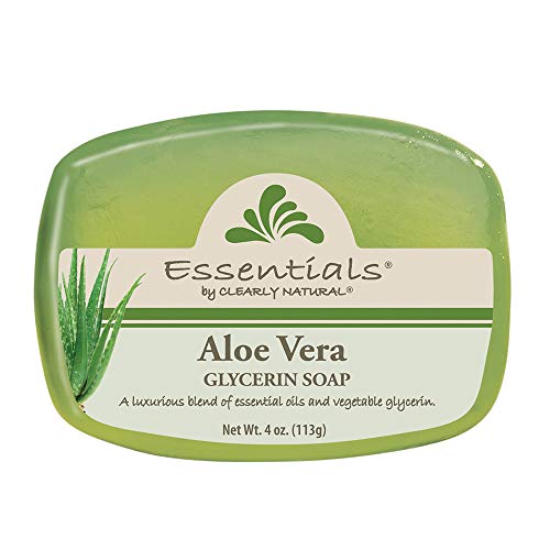 Essentials by Clearly Natural Glycerin Bar Soap - Hydrating, Cruelty-Free Aloe Vera - 12 Pack, 4oz