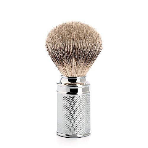 MÜHLE Silvertip Badger Shaving Brush - Luxurious Lather, Chrome Stainless Steel Handle - Handcrafted