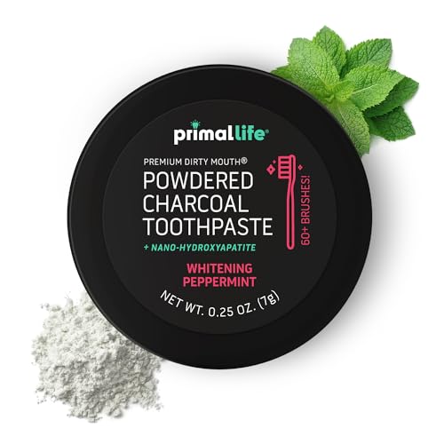Primal Life Organics Dirty Mouth Toothpowder - Vegan, Organic Charcoal Clean - 0.25oz