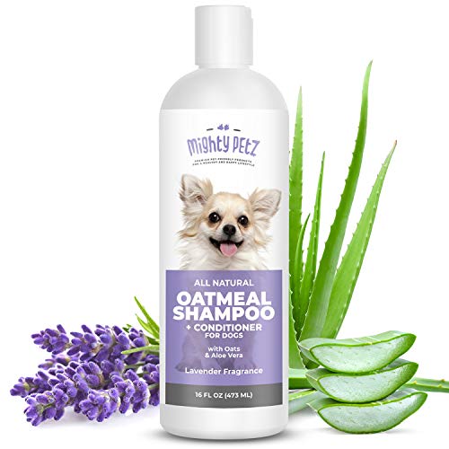 Mighty Petz 2-in-1 Oatmeal Dog Shampoo & Conditioner – Soothes Allergies & Sensitive Skin – 16oz