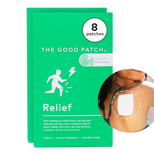 The Good Patch Muscle Pain Relief Patches - Plant-Powered Relief with Menthol & Lavender - 8 Patches