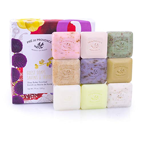 Pré de Provence Luxury Soap Set - 9 Assorted Herb Scents, Enriched with Shea Butter - 7.9oz