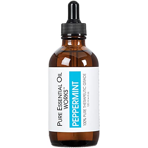 Pure Essential Oil Works Peppermint Oil - 100% Pure, Paraben-Free, Therapeutic Grade - 120ml