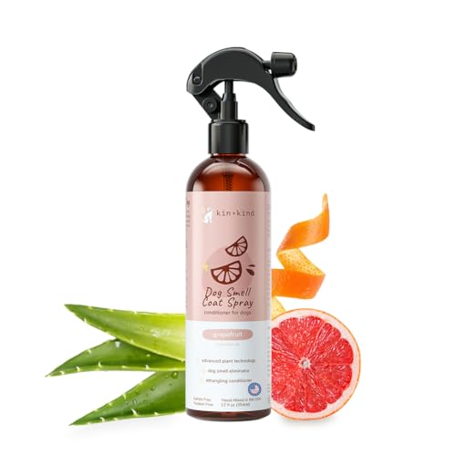 kin+kind Dog Deodorizing Spray - Natural Odor Eliminator, Grapefruit Scent - 12 fl oz