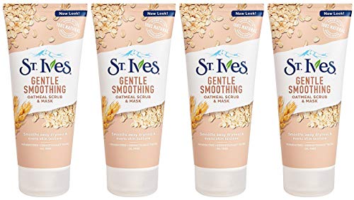 St. Ives Body Scrub & Mask - Softens Skin, Nourishing Oatmeal, Natural Exfoliant - 6oz (Pack of 4)
