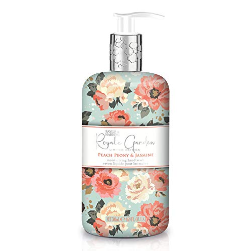 Baylis & Harding Liquid Hand Soap - Vegan, Cruelty-Free, Peach Peony & Jasmine - 16.9oz