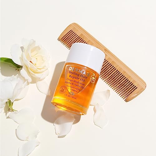 Derma E Hair Oil - Nourishing Scalp Treatment, Anti-Frizz & Breakage, 100% Vegan - 1 fl oz