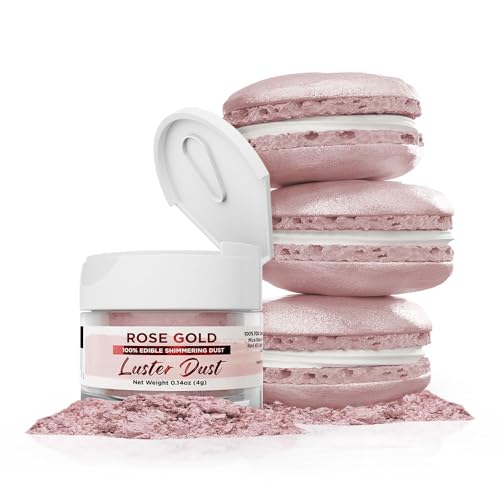 Bakell Edible Luster Dust - Vegan Rose Gold for Cakes & Cocktails, Gluten-Free, 4g