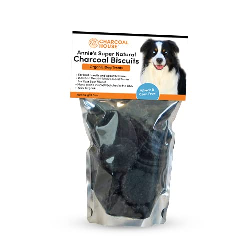Annie's Organic Activated Charcoal Dog Treats - Freshens Breath, Supports Digestion - 8oz