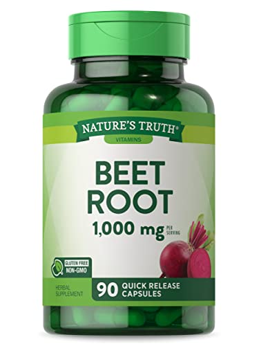 Nature's Truth Beet Root Capsules - 1000mg Herbal Extract, Non-GMO, Gluten Free - 90 Count