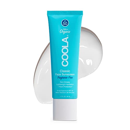 COOLA Organic Face Sunscreen SPF 50 - Water Resistant, Antioxidant-Rich, Vegan - 1.7 Fl Oz