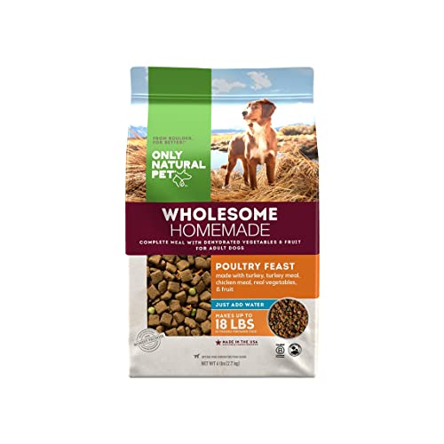 Only Natural Pet Dehydrated Dog Food - High Protein, Non-GMO, Nutrient-Rich - 6 lbs Makes 18 lbs