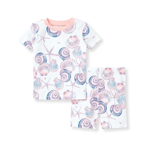 Burt's Bees Baby Pajamas - Soft 100% Organic Cotton, Cuddle-Ready, Swirly Seashells - 2-Piece
