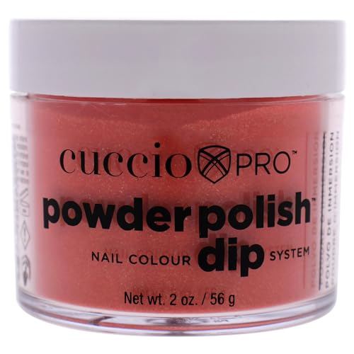 Cuccio Colour Powder Nail Polish - Rich Color & Strengthening Formula - Orange w/Gold Mica, 1.6oz