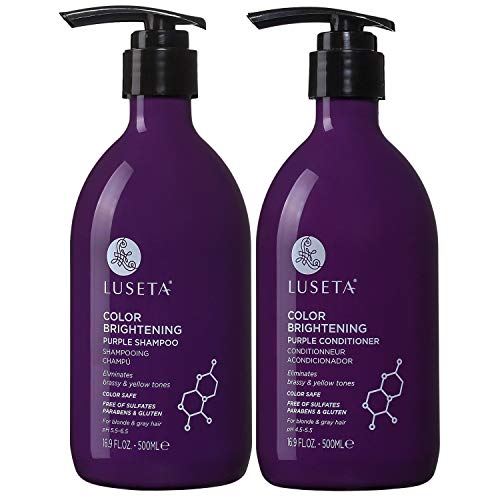 Luseta Purple Shampoo & Conditioner Set - Brightens Color, Repairs Damage, 2x16.9oz