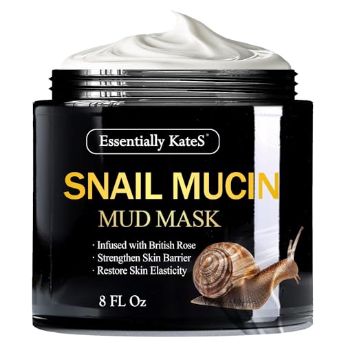 Essentially KateS Snail Mucin Mud Mask - Deep Hydration, Strengthens Skin Barrier - 8 Fl Oz