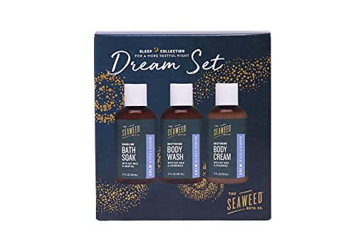 The Seaweed Bath Co. Sleep Gift Set - Calm Vetiver & Geranium Scent, Vegan - 6 fl. oz.