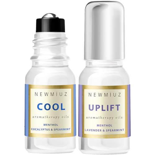 Muiz Aromatherapy Roll-On Set - Cooling & Uplifting Relief with Natural Essential Oils - 2 Pack