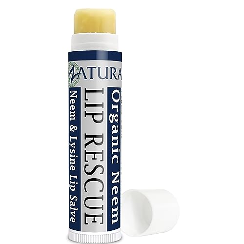 Zatural Neem Lip Rescue Balm - Soothes Dry Lips, Vegan, Paraben & Gluten-Free - 0.15oz