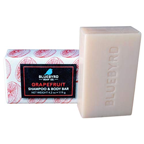 Bluebyrd Soap Co. Grapefruit Shampoo Bar - Nourishing, Vegan, Paraben & Plastic Free - 4.2oz