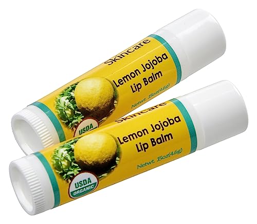 Desert Oasis Skincare Lemon Lip Balm - USDA Organic, Soothes & Softens Dry Lips - 2-Pack, 0.15 oz